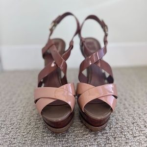 Christian Dior Pink Patent Heeled Sandals